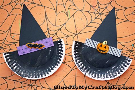 Handmade paper plate witch hat